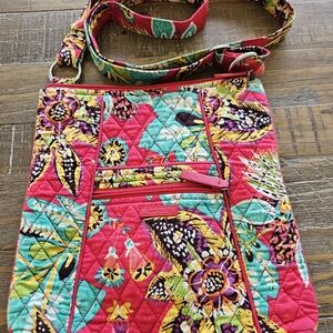 Vera Bradley Floral Crossbody Bag - Red and Green